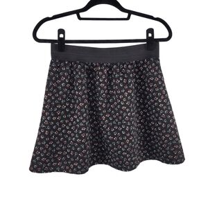 Joe B by Joe Benbasset Black Quilted Floral A-Line Mini Skirt Women's Size L
